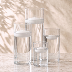 Glass cylinder & floating candles set